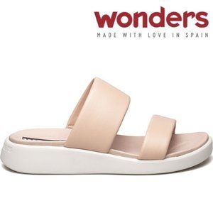 NEW Wonders nude double strap slide sandal  37 EU 7 US